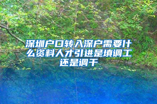 深圳户口转入深户需要什么资料人才引进是填调工还是调干