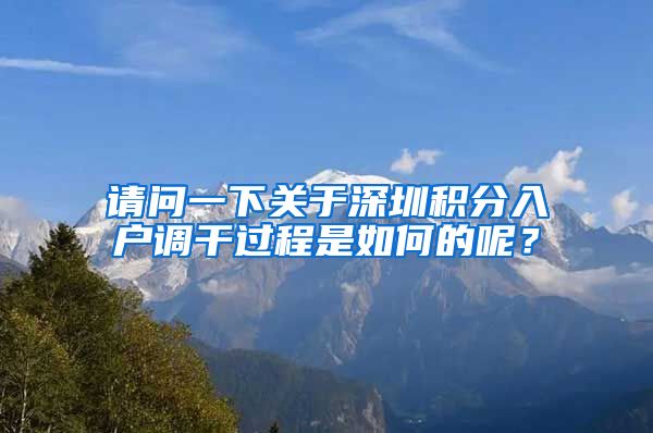 请问一下关于深圳积分入户调干过程是如何的呢？