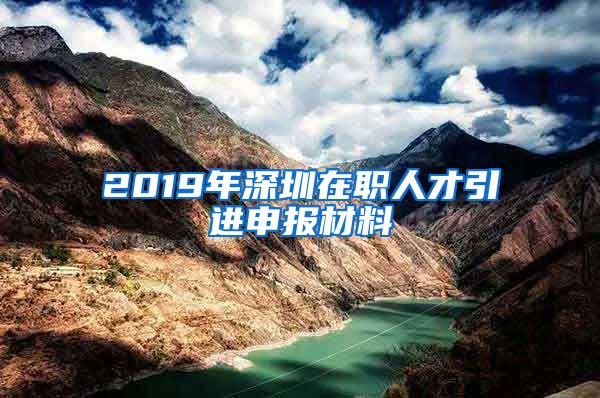 2019年深圳在职人才引进申报材料