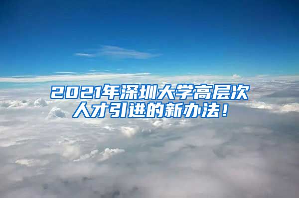 2021年深圳大学高层次人才引进的新办法！