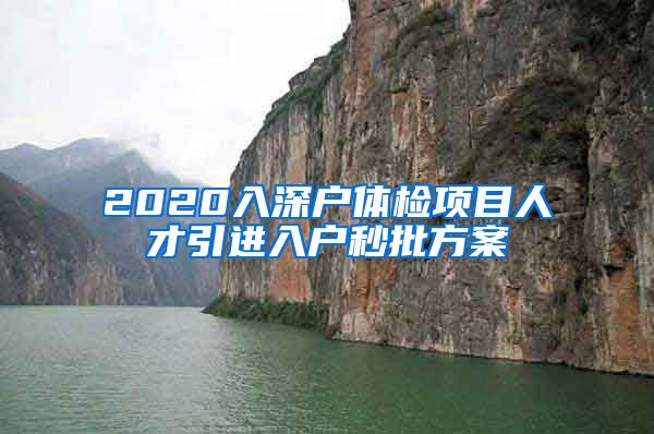 2020入深户体检项目人才引进入户秒批方案