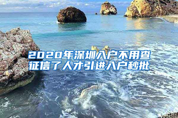 2020年深圳入户不用查征信了人才引进入户秒批