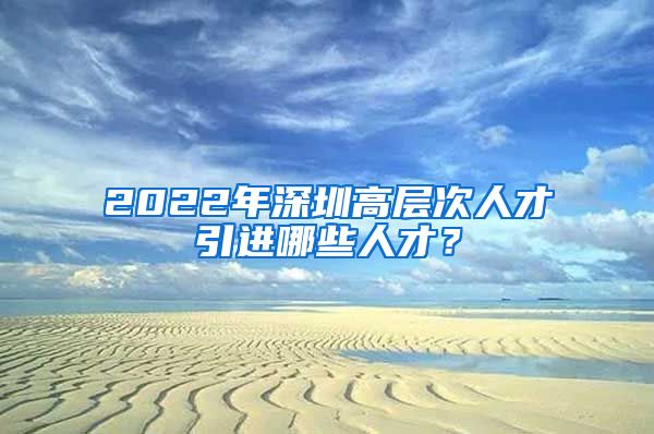 2022年深圳高层次人才引进哪些人才？