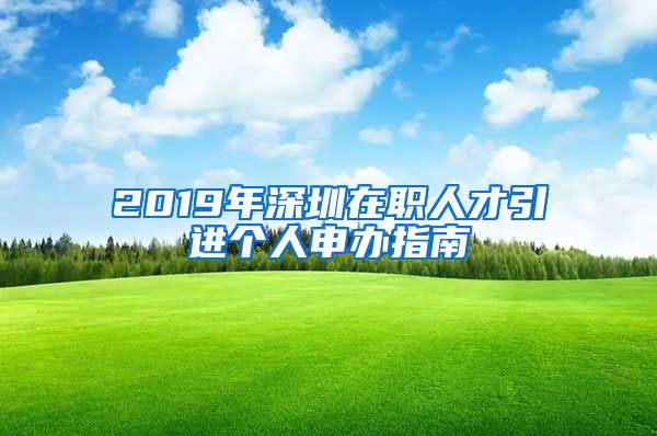 2019年深圳在职人才引进个人申办指南