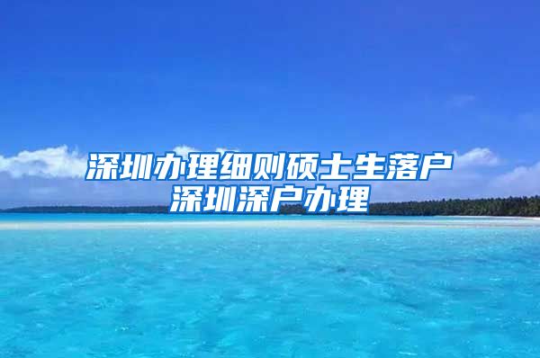 深圳办理细则硕士生落户深圳深户办理