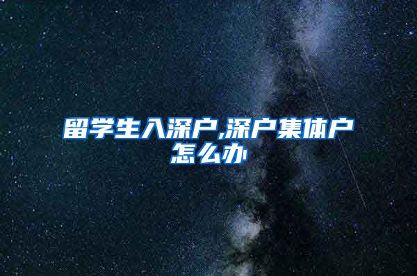 留学生入深户,深户集体户怎么办