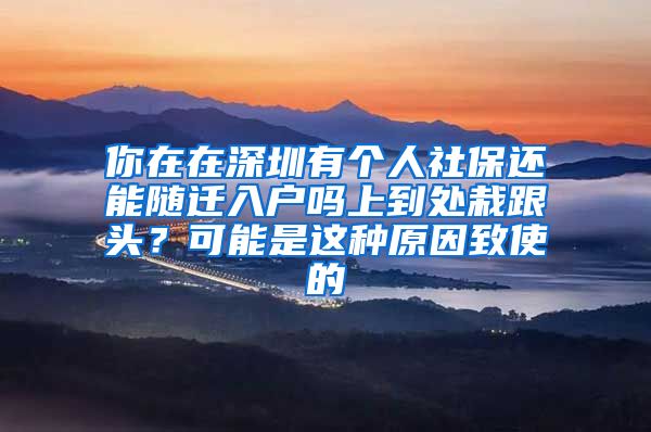 你在在深圳有个人社保还能随迁入户吗上到处栽跟头？可能是这种原因致使的