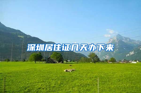 深圳居住证几天办下来