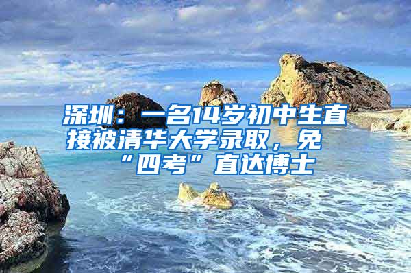 深圳：一名14岁初中生直接被清华大学录取，免“四考”直达博士