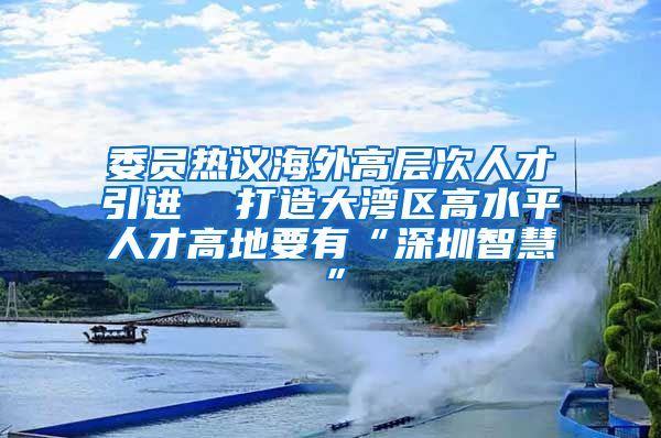 委员热议海外高层次人才引进  打造大湾区高水平人才高地要有“深圳智慧”