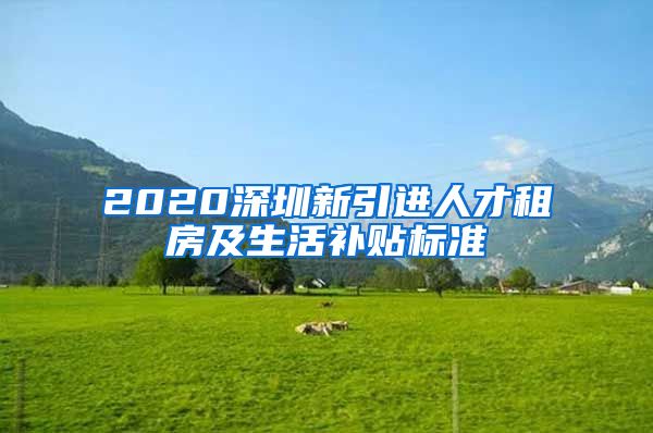 2020深圳新引进人才租房及生活补贴标准