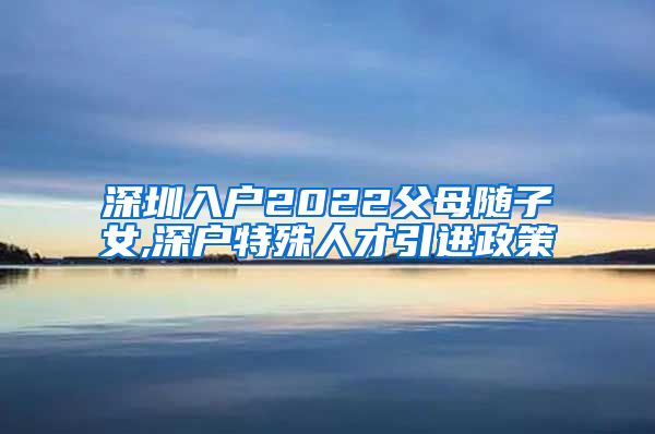 深圳入户2022父母随子女,深户特殊人才引进政策