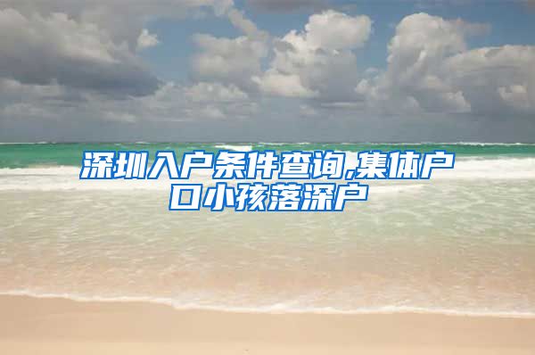 深圳入户条件查询,集体户口小孩落深户