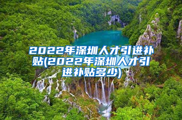 2022年深圳人才引进补贴(2022年深圳人才引进补贴多少)