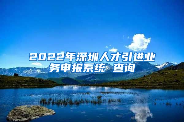 2022年深圳人才引进业务申报系统 查询