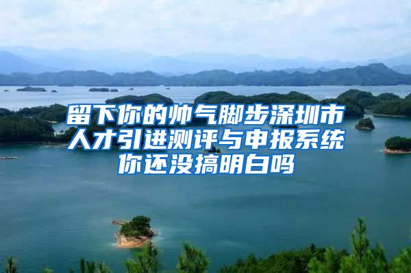 留下你的帅气脚步深圳市人才引进测评与申报系统你还没搞明白吗