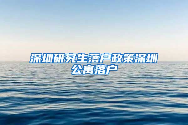 深圳研究生落户政策深圳公寓落户