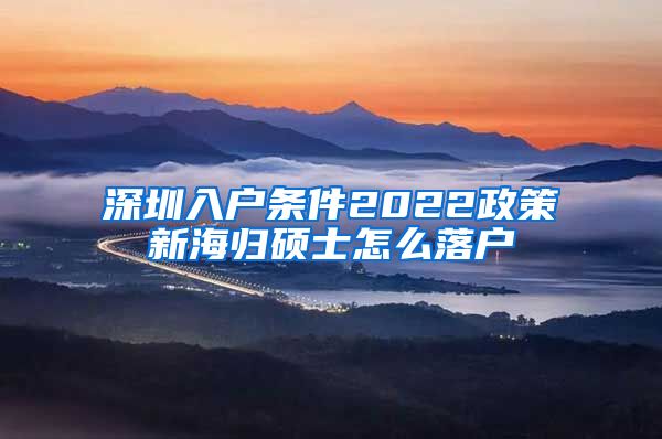 深圳入户条件2022政策新海归硕士怎么落户