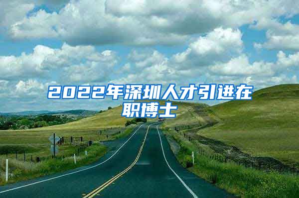 2022年深圳人才引进在职博士