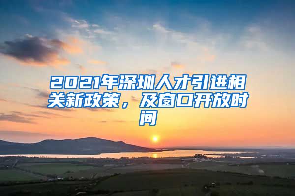 2021年深圳人才引进相关新政策，及窗口开放时间