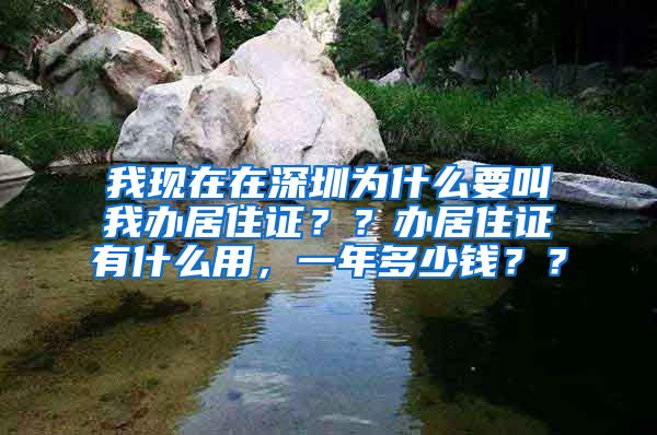 我现在在深圳为什么要叫我办居住证？？办居住证有什么用，一年多少钱？？