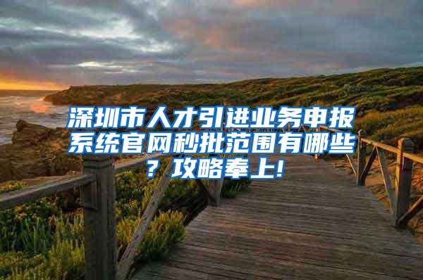 深圳市人才引进业务申报系统官网秒批范围有哪些？攻略奉上!