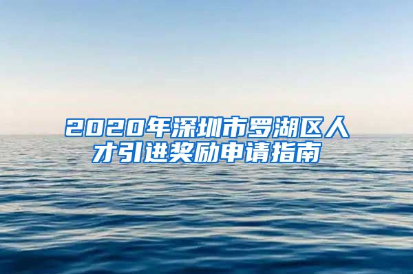 2020年深圳市罗湖区人才引进奖励申请指南