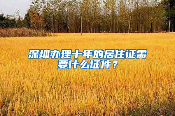 深圳办理十年的居住证需要什么证件？