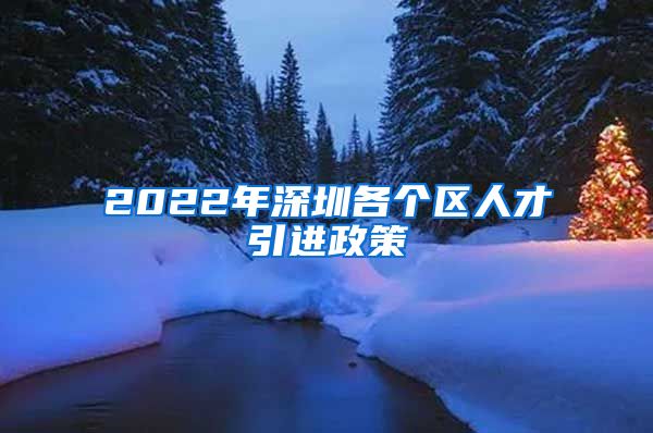 2022年深圳各个区人才引进政策