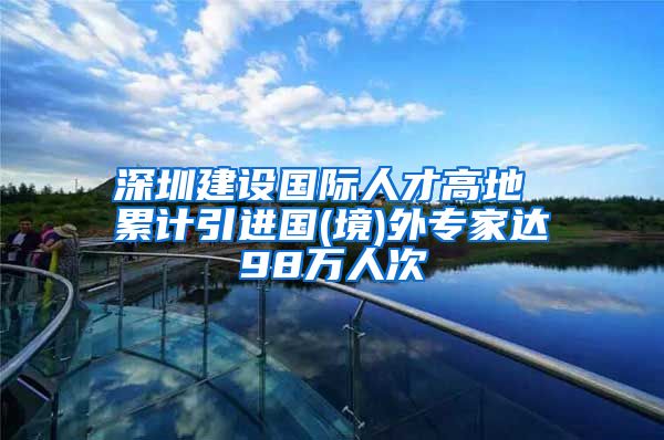 深圳建设国际人才高地 累计引进国(境)外专家达98万人次