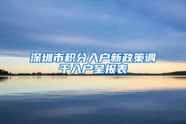 深圳市积分入户新政策调干入户呈报表