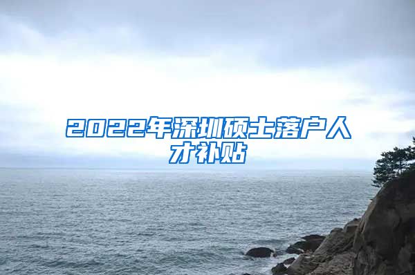 2022年深圳硕士落户人才补贴