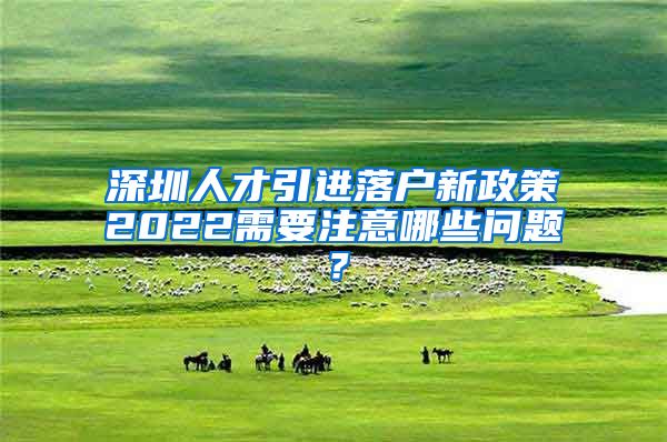 深圳人才引进落户新政策2022需要注意哪些问题？