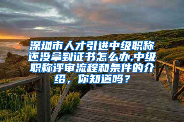 深圳市人才引进中级职称还没拿到证书怎么办,中级职称评审流程和条件的介绍，你知道吗？