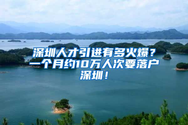 深圳人才引进有多火爆？一个月约10万人次要落户深圳！