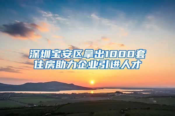 深圳宝安区拿出1000套住房助力企业引进人才