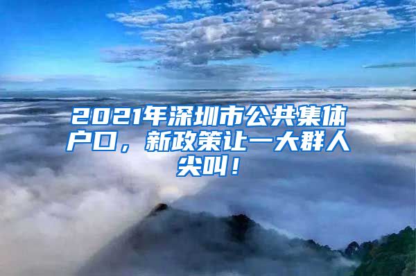 2021年深圳市公共集体户口，新政策让一大群人尖叫！