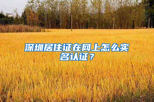 深圳居住证在网上怎么实名认证？