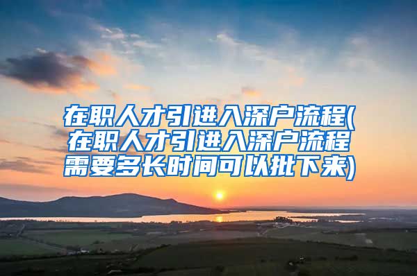 在职人才引进入深户流程(在职人才引进入深户流程需要多长时间可以批下来)