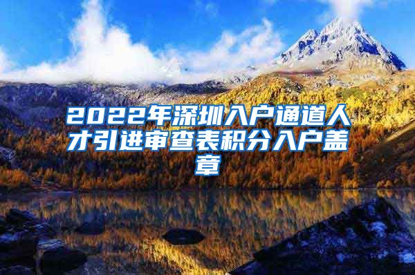 2022年深圳入户通道人才引进审查表积分入户盖章