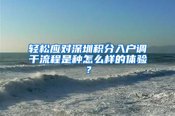 轻松应对深圳积分入户调干流程是种怎么样的体验？