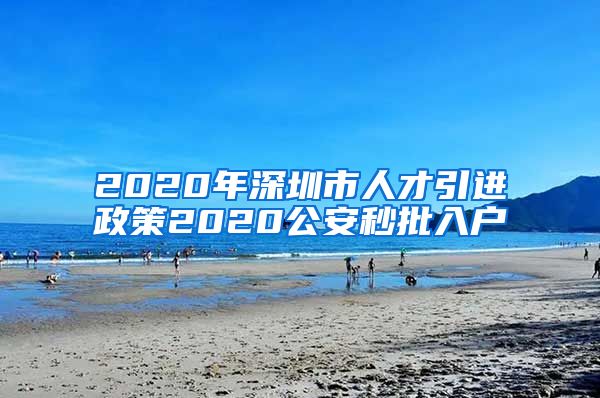 2020年深圳市人才引进政策2020公安秒批入户