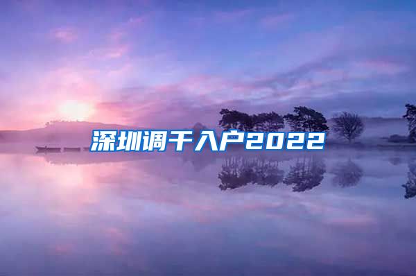 深圳调干入户2022