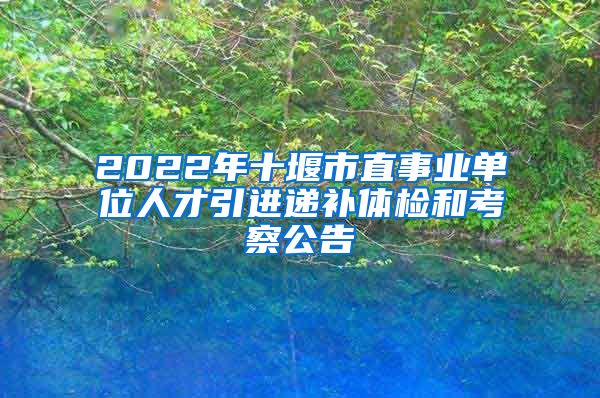 2022年十堰市直事业单位人才引进递补体检和考察公告