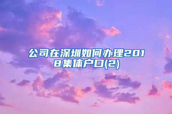 公司在深圳如何办理2018集体户口(2)