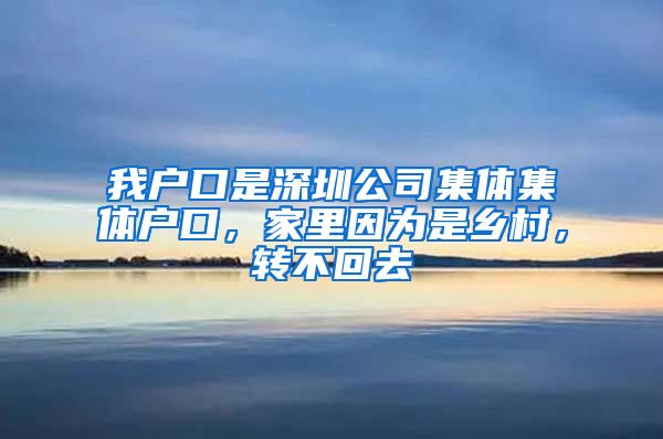 我户口是深圳公司集体集体户口，家里因为是乡村，转不回去