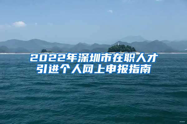 2022年深圳市在职人才引进个人网上申报指南