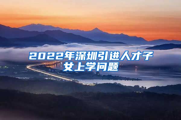 2022年深圳引进人才子女上学问题