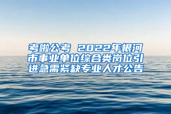 考啦公考 2022年根河市事业单位综合类岗位引进急需紧缺专业人才公告