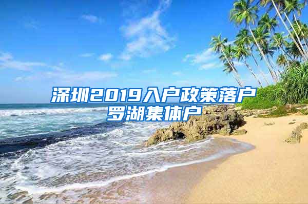 深圳2019入户政策落户罗湖集体户